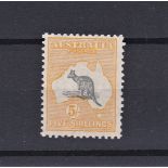 Australia 1929/30 5/- Grey & Yellow (SG111), Fine unmounted mint