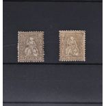 Switzerland 1863 definitives SG 60 used 1f, SG 60a used 1f, Michel 28 both very fine. Cat £720