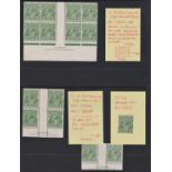 Australia 1924-36 well written up collection of plate blocks of 1d Green, Mullet, Ash & Harrison