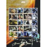 Great Britain 2015 Royal Mail Smiler's Sheet Star Wars, classic images Heroes & Villains, 10x 1st