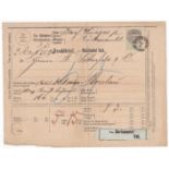 Hungary 1875 Pre-Paid 5k Freight Consignment form cancelled 25/3/1875 Zuckmantel back cancelled 24/