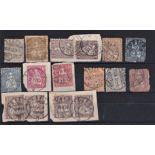 Switzerland 1862 SG 52, 61, 54b x3 shades, 55 x2 shades, 62 x2 shades, 56a, 65a, 67 - trimmed perfs,