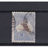 Australia 1916 £1 Chocolate & Dull Blue, fine used