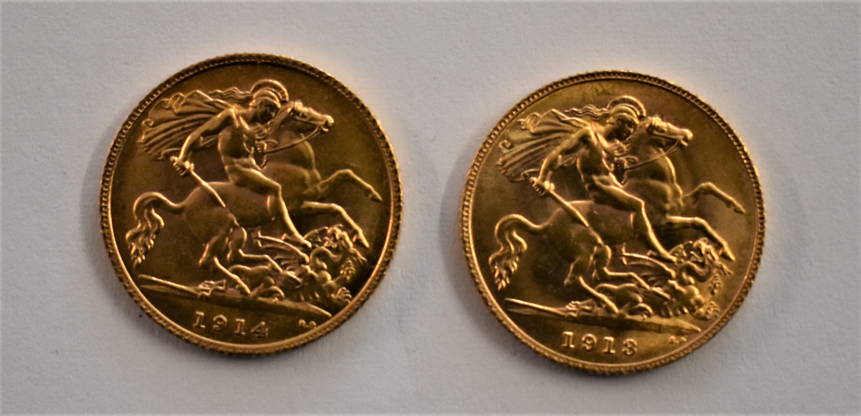 Gold Half Sovereigns 1913 and 1914 (2), GEF or better - Image 2 of 2