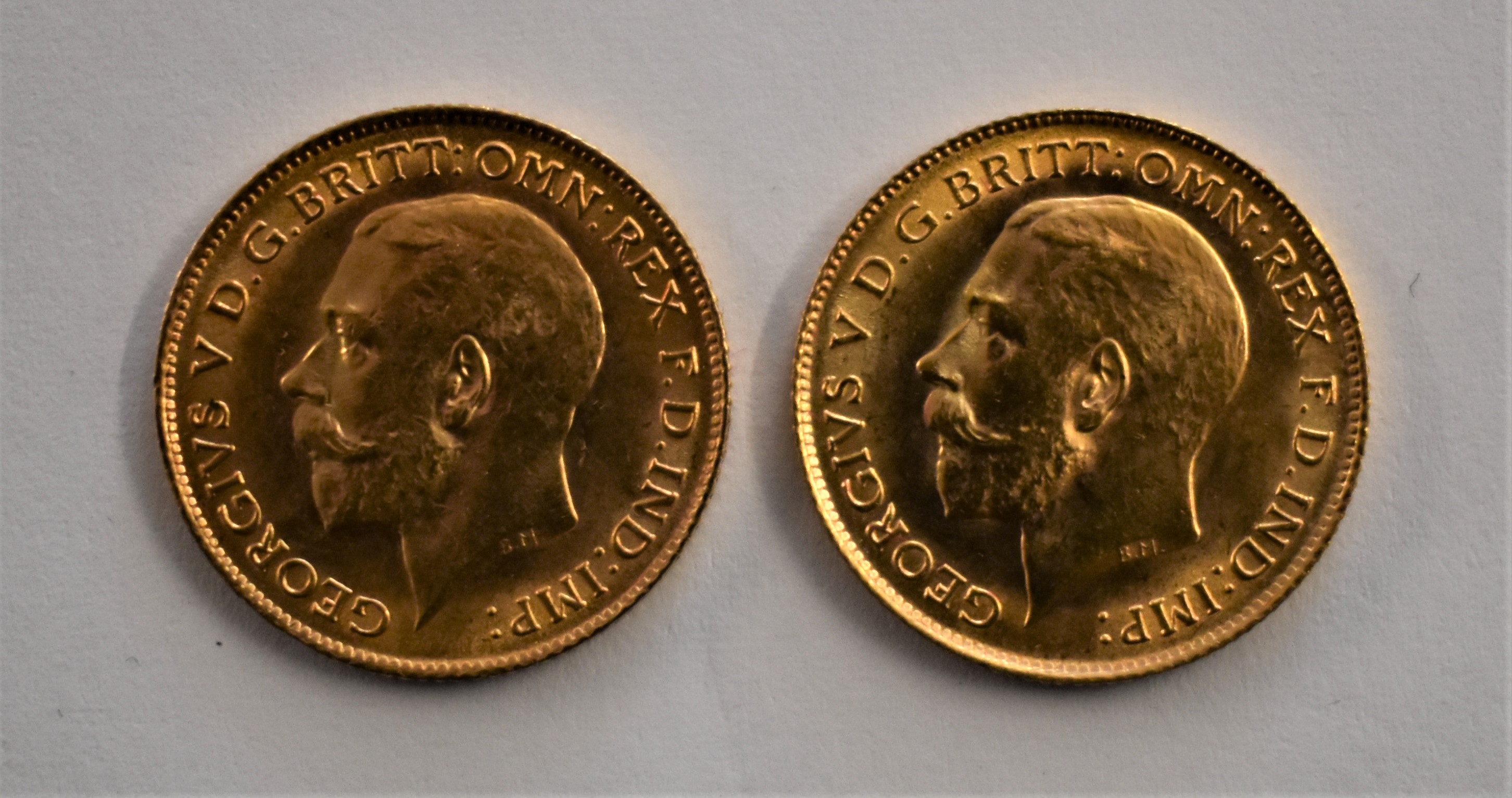 Gold Half Sovereigns 1913 and 1914 (2), GEF or better