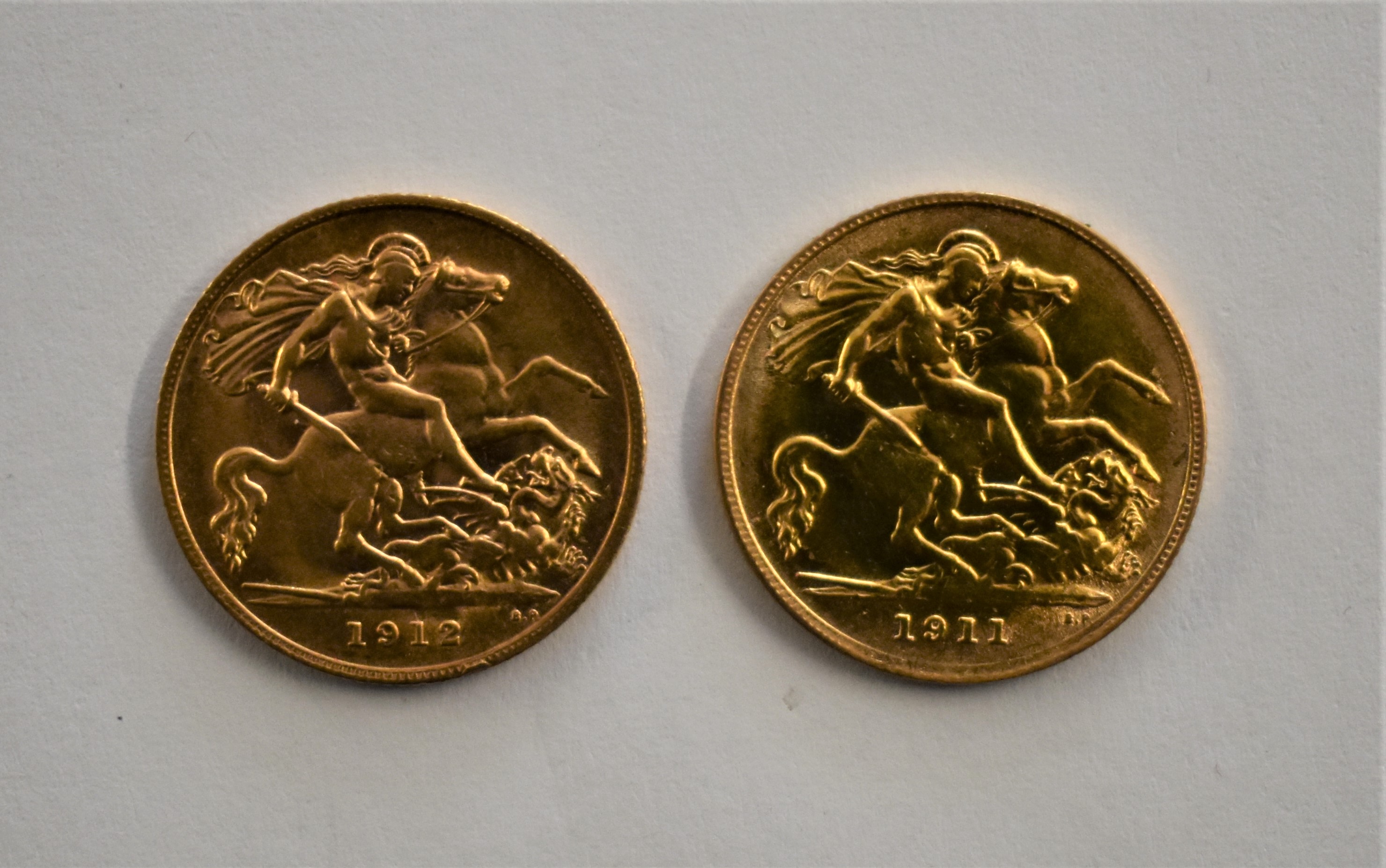 Gold Half Sovereigns 1911 and 1912 (2), GEF or better - Image 2 of 2