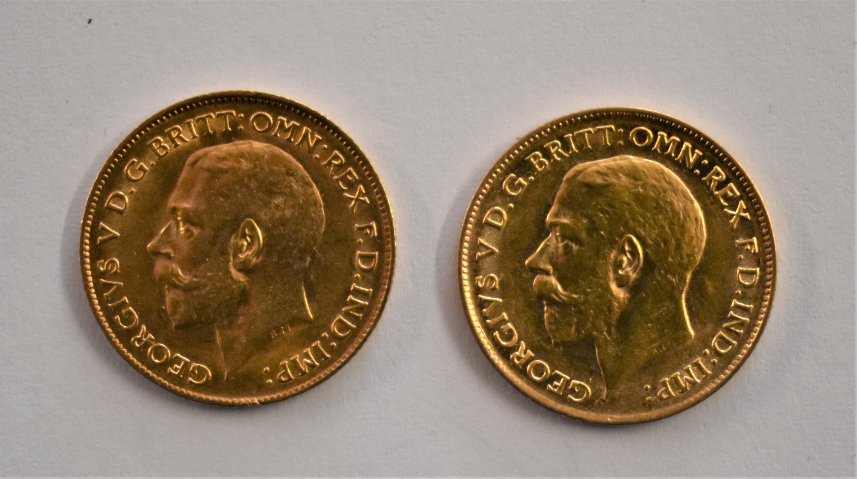 Gold Half Sovereigns 1911 and 1912 (2), GEF or better