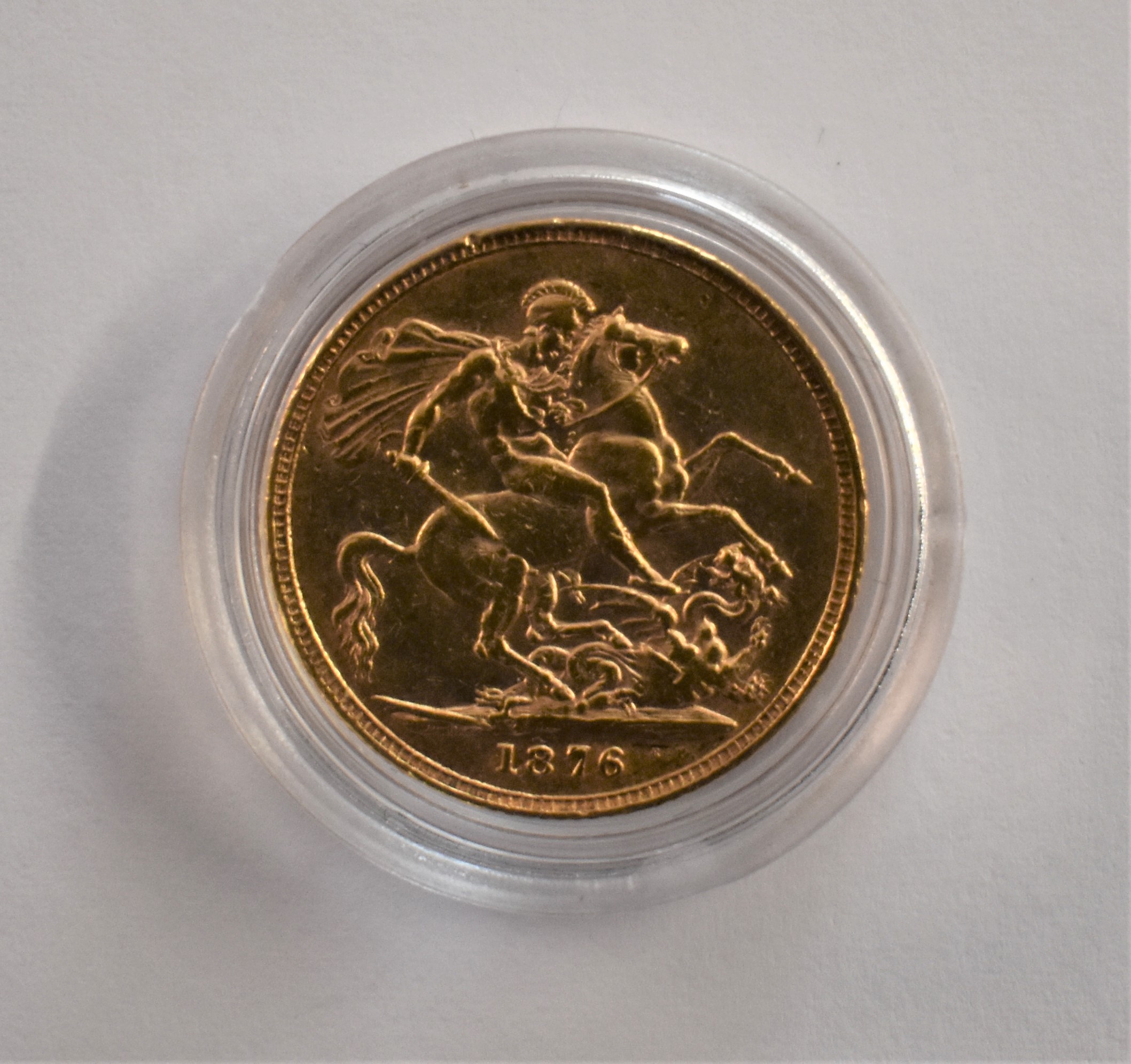 Gold 1876 Victoria Sovereign, AEF - Image 2 of 2