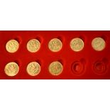 Gold Half Sovereigns (8) 1902-1909 boxed