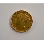 Gold 1880 Victoria Sovereign, VF