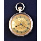 Gold Watch 9ct Gold Imported Ladies Fob Watch, Swiss movement. No,222581. Circa 1880's