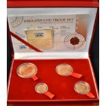 Gold Krugerrand Boxed set of proof coins, Cert. No 115. All 1980 (4 coins), one oz, Half oz,