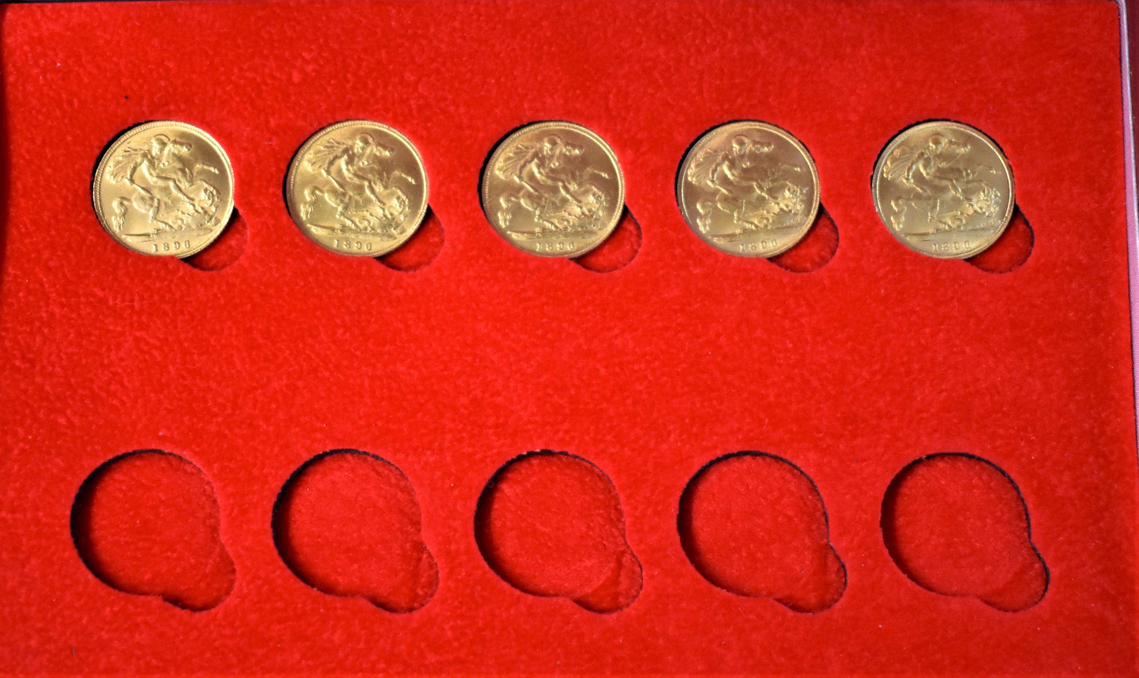 Gold Half Sovereigns (5) dated 1896