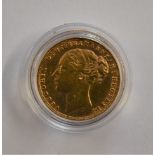 Gold 1876 Victoria Sovereign, AEF