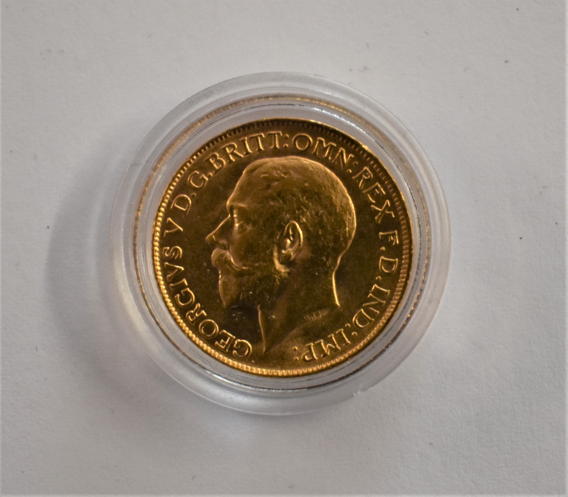 Gold 1912 KGV Sovereign, GVF+