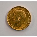 Gold 1912 KGV Sovereign, EF+