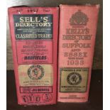 2 Large Directories; Kelly's Directory of Suffolk & Essex 1933 and Sell's Directory of Registered