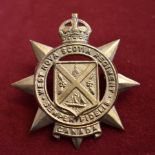 West Nova Scotia Regiment Cap Badge -(Bridgewater, NS) WWII Cap Badge (Gilding-metal), two lugs.