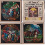 Ali Baba Magic Lantern Slides (12 in total), the "Indcol" Coloured Optical Lantern Sliders all in