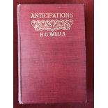 Anticipations First edition by H.G. Wells, 1901, no D/W, faded spine