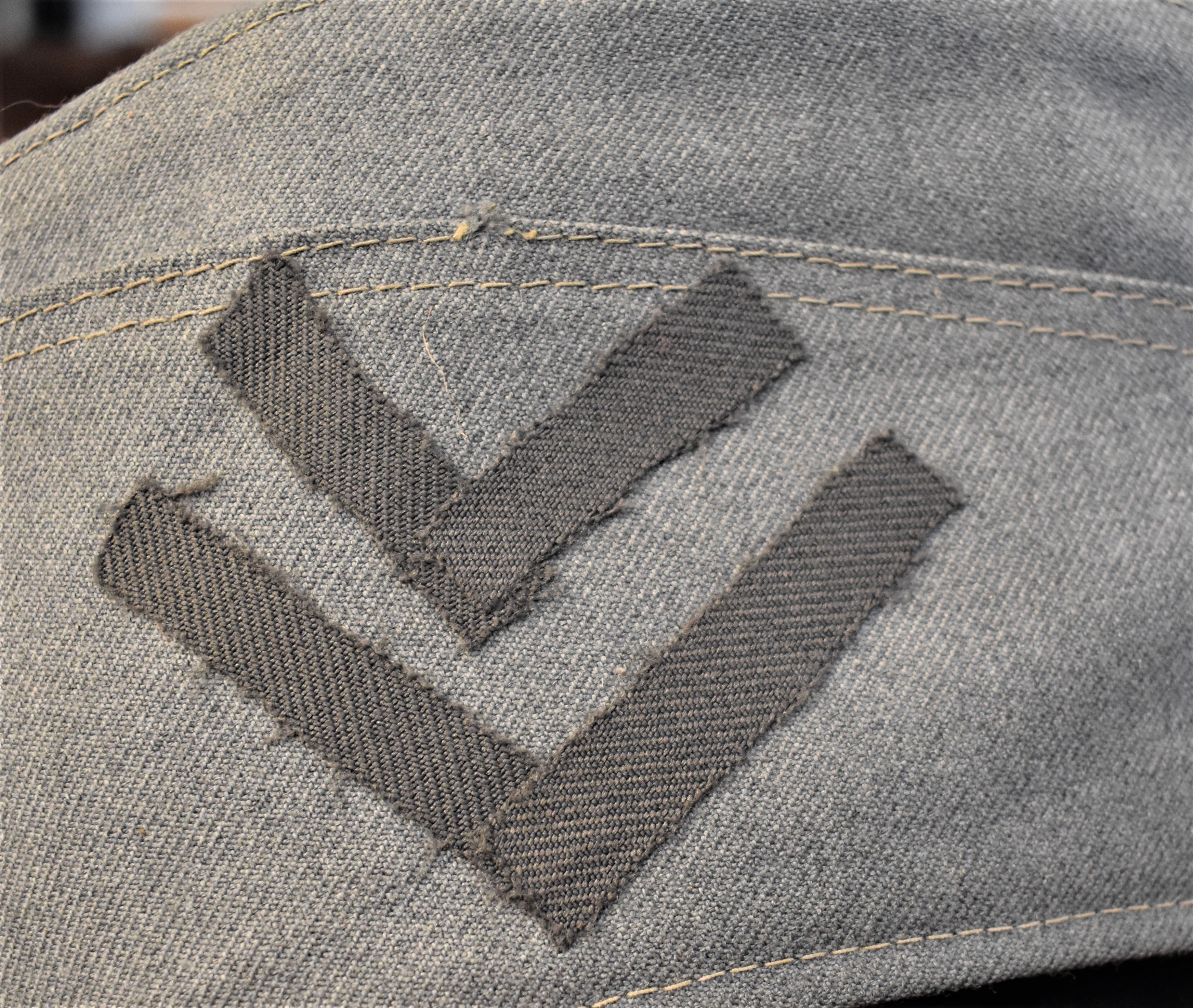 German Bundeswehr Army side cap with NCO Chevrons sewn on the side, label inside stamped "