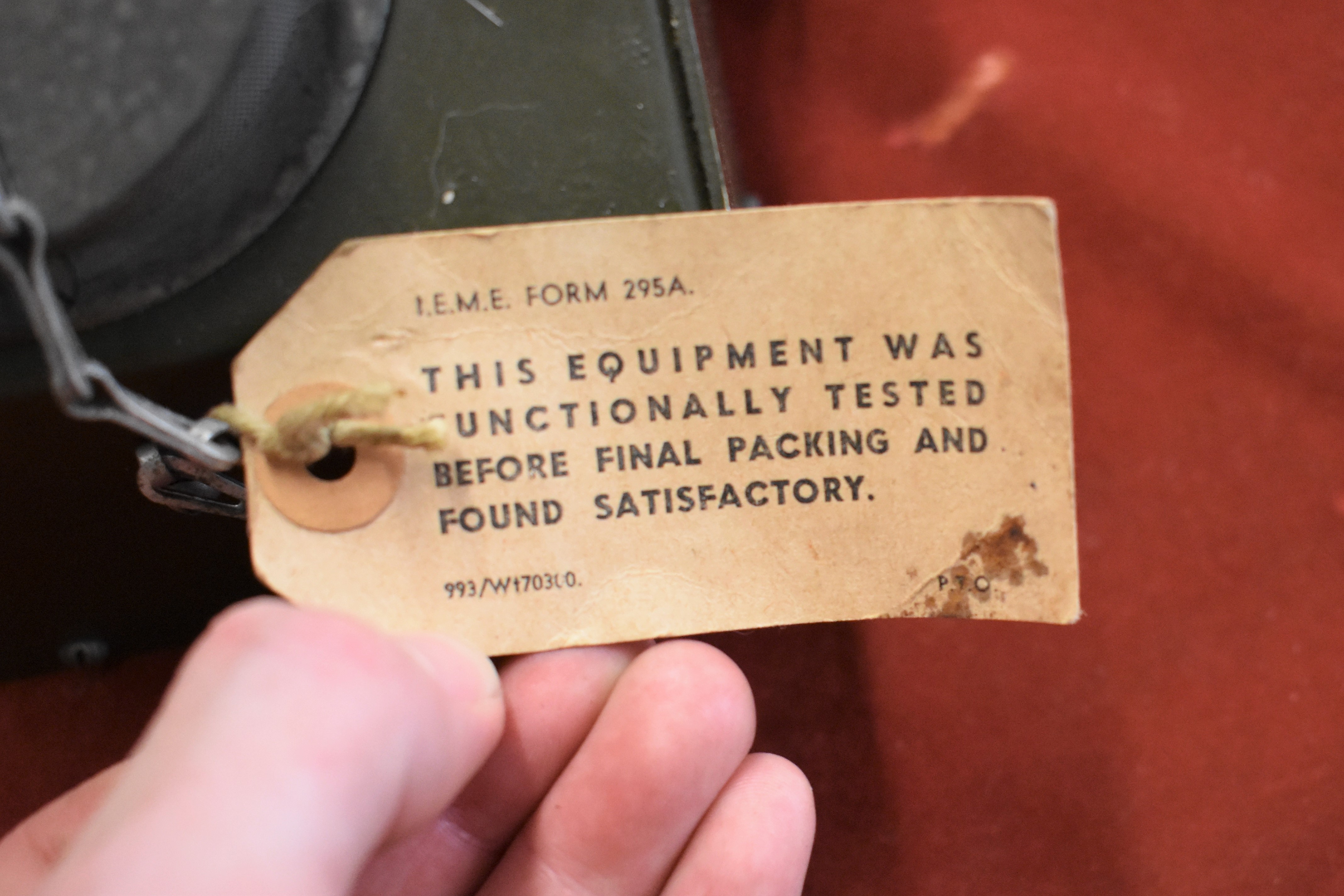 Condition Indicator dated 1955 by the British Army which was used  to check the output power level - Image 2 of 3