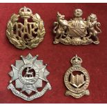 British Cap Badges (4) including: RAF, Northumberland Hussars, Bedfordshire and Hertfordshire Regt
