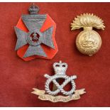 British Cap Badges (3) including: Northumberland Fusiliers, South Staffordshire EIIR Cap Badge