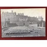 British Inter-War RP Postcard of the 'Highland Light Infantry, Edinburgh Castle.' Shows the men