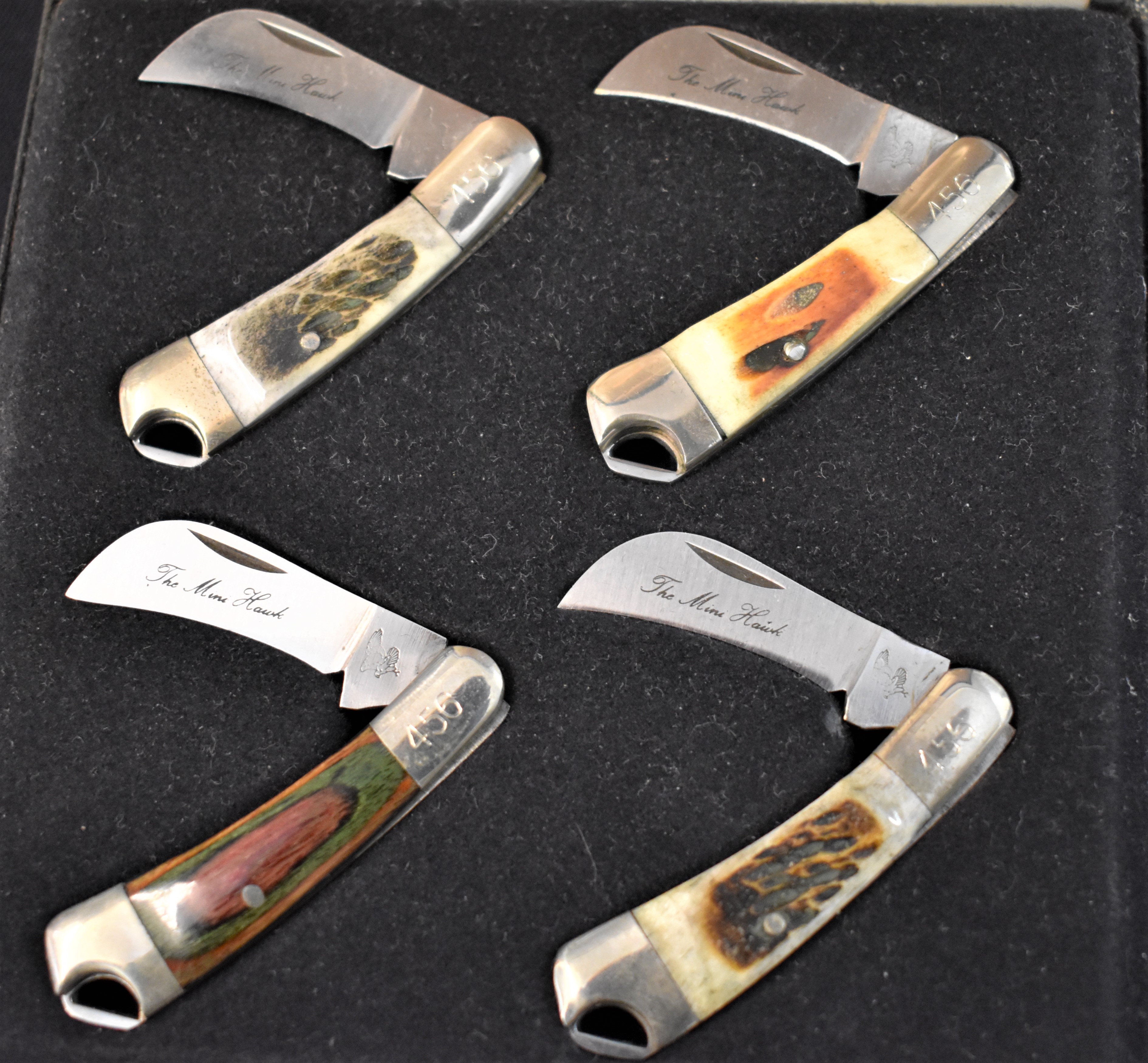 Frost Cutlery Surgical Steel Japan Mini Hawk Bill Knife Set of 4 Miniature Knives. Very Nice - Image 2 of 2