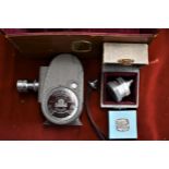 Bell & Howell Filmo Sportster Double Run Eight 8mm 1930's Movie Camera in leather box with