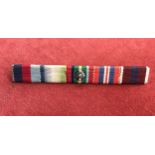 British EIIR six place Medal Ribbon bar including Queen Elizabeth Coronation medal, 1939-45 Medal,