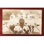 British WWI Royal Marine Light Infantry Corps RP Postcard, showing the crews of a Machine Gun