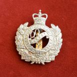 Queen's Own Dorsetshire Yeomanry (Hussars) EIIR Cap Badge (White-metal), two lugs, forth type. K&