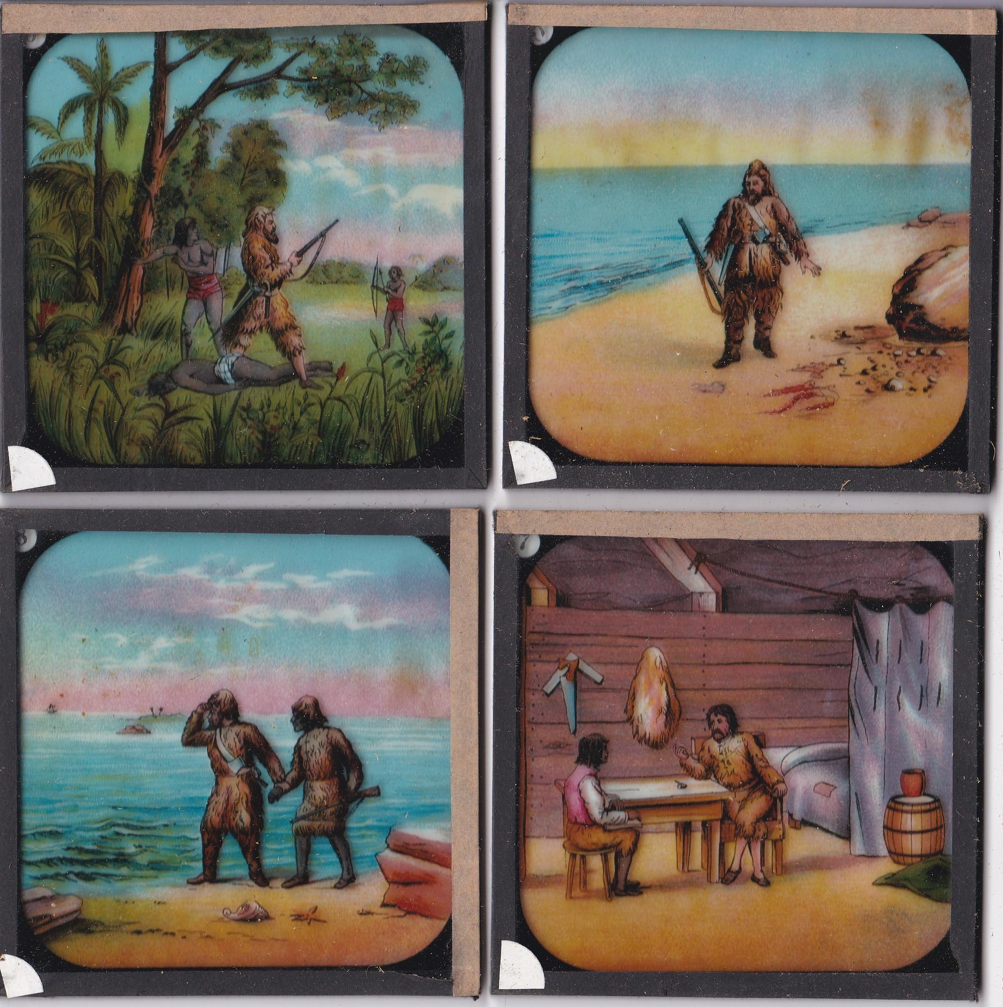 Robinson Crusoe Magic Lantern Coloured Lantern Slides (Set of 8), ROBINSON CRUSOË is part 611 of the - Image 2 of 3