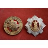 Scottish Cap Badges (2) The Royal Scots incl The Royal Scots Helmet Plate Centre and Cap Badge (