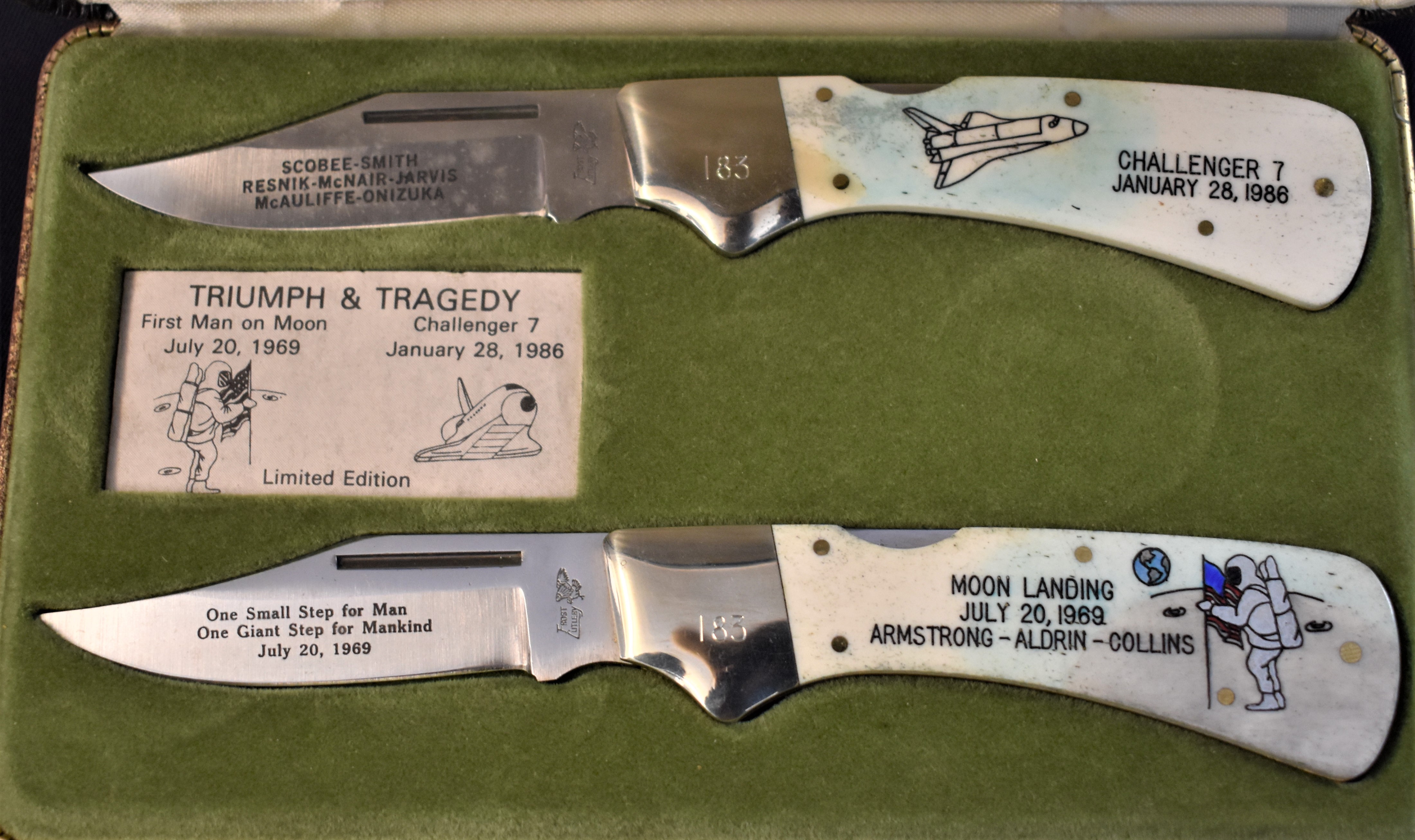 Frost Cutlery NASA Triumph & Tragedy Knife Set, limited Edition No. 183. First man on the Moon and - Image 2 of 2