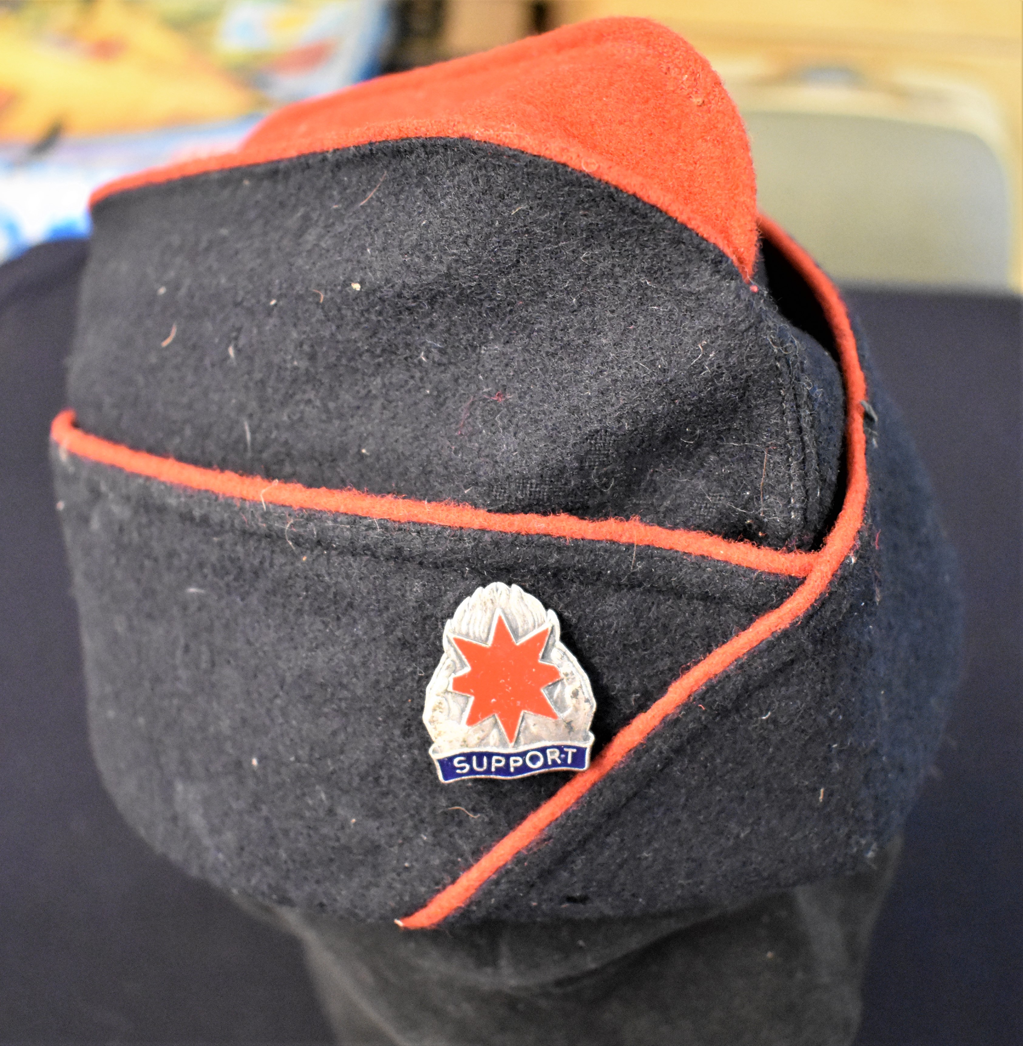 French 1970's Officers Army/Foreign Legion Garrison Side Cap with American Vietnam War era "Support"