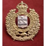 Canada - Le Regiment De Joliette Cap Badge - w/m arms on brass-KC