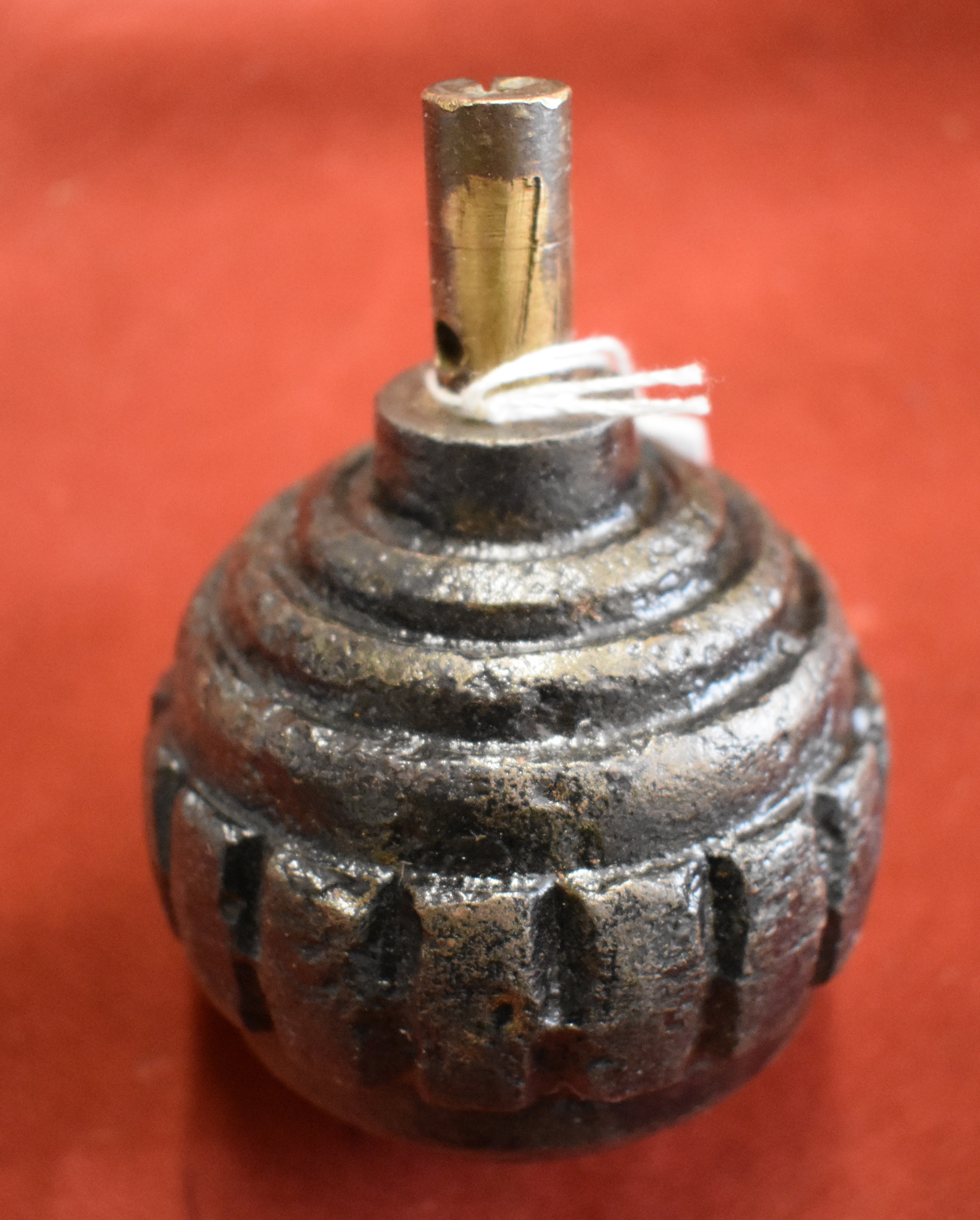 German WWI M1915 Kugel Hand Grenade, with scarce brass fuze, an good relic condition Grenade.