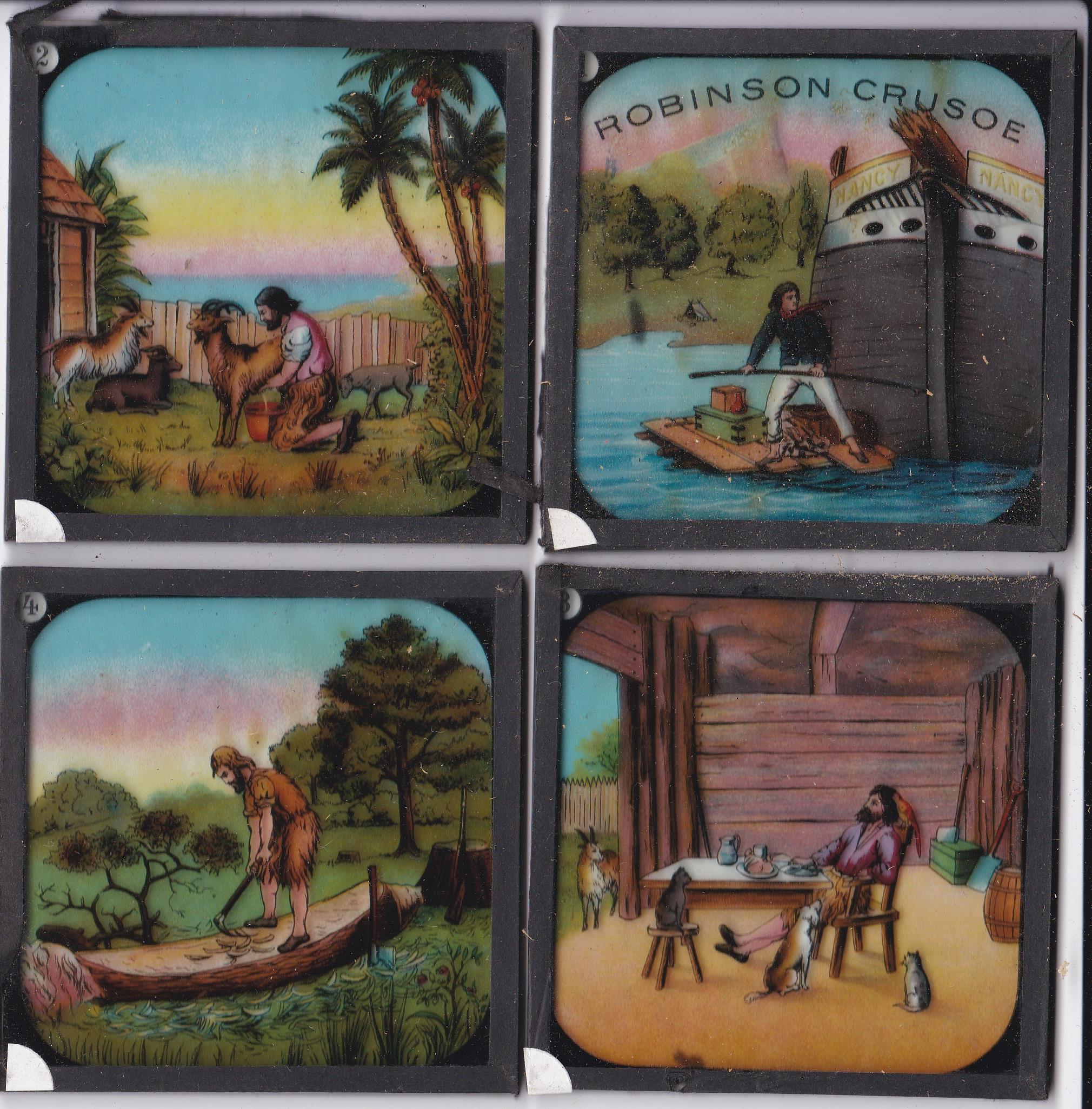 Robinson Crusoe Magic Lantern Coloured Lantern Slides (Set of 8), ROBINSON CRUSOË is part 611 of the - Image 3 of 3