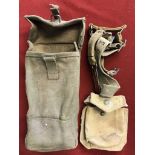 British WWII 1937 Pattern Webbing Pouches and strap attachments dated 1941 and 1942 made by M.E. Co,