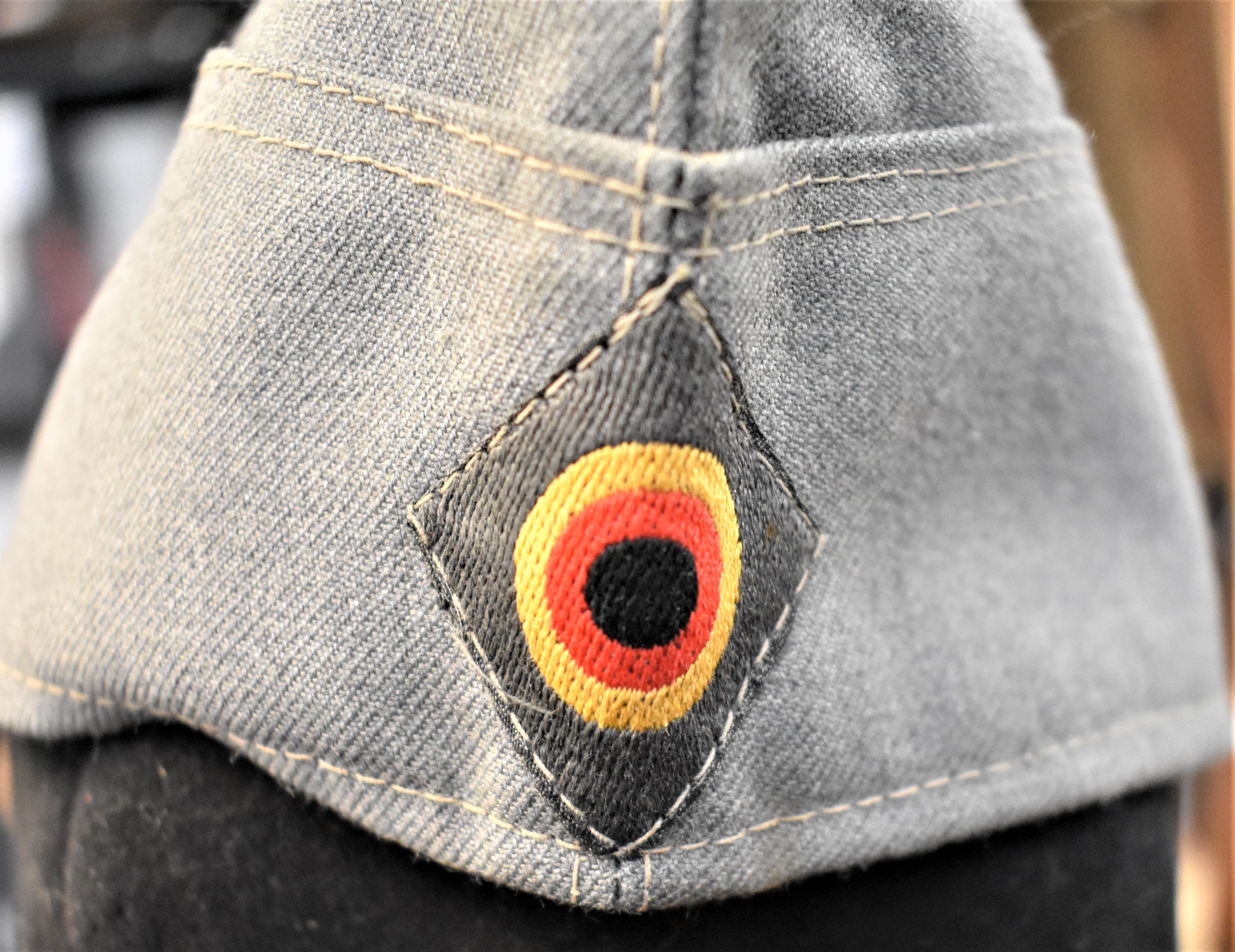 German Bundeswehr Army side cap with NCO Chevrons sewn on the side, label inside stamped " - Image 3 of 3