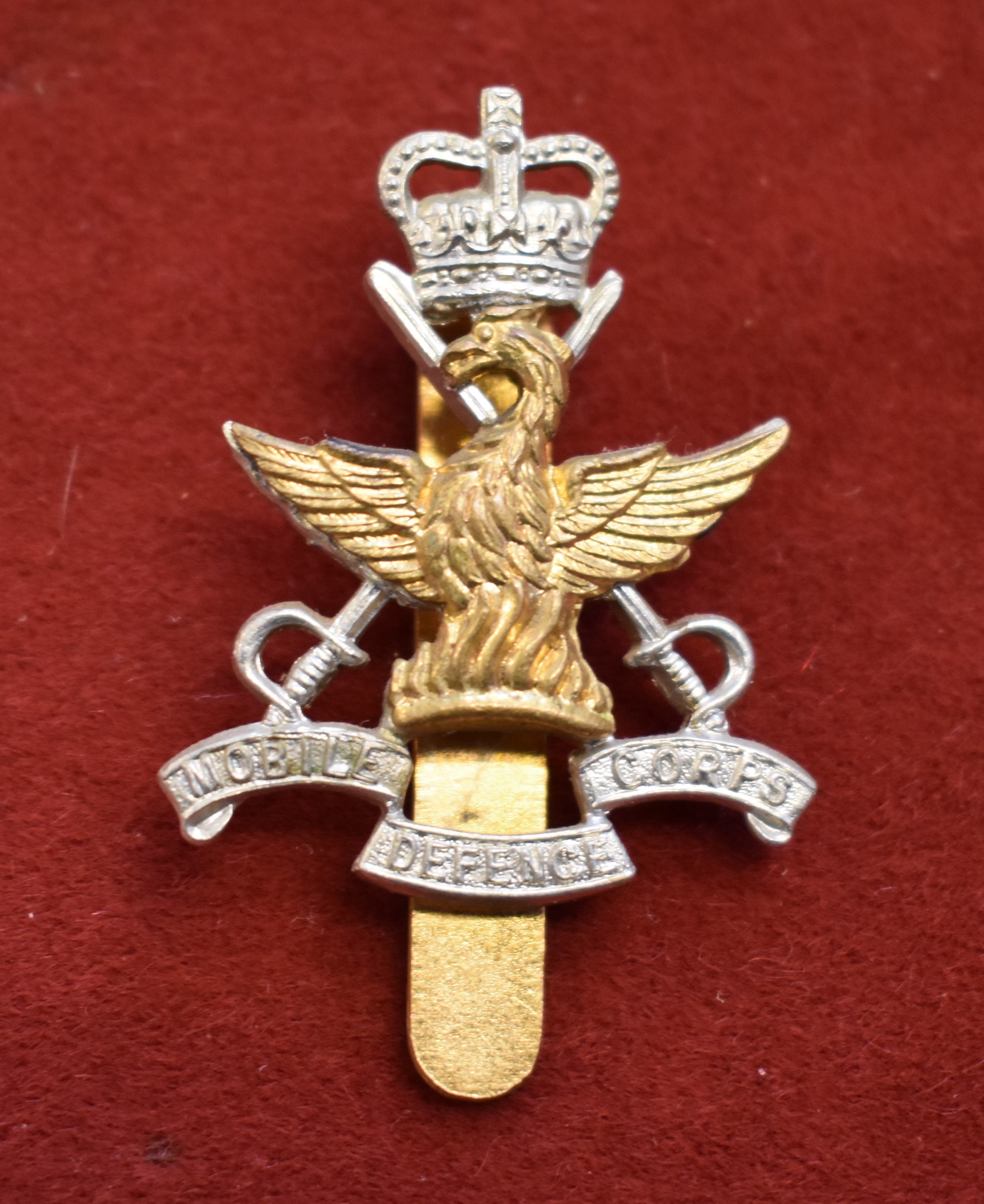 Mobile Defence Corps EIIR Cap Badge (Bi-metal), slider. K&K: 2160