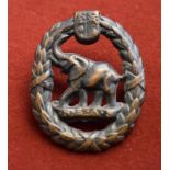 South African Army WWII Native Military Corps (N.E.A.S.) Cap Badge (Bronze), two lugs.