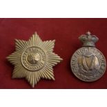 Irish Connaught Rangers 88th Regiment of Foot Cap Badge and an Irish Guards Valise Pouch Badge