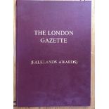 The London Gazette (Falklands Awards) published by H.M. Stationery Office. ISBN: 0-11-659134