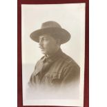 Australian Imperial Force WWI, Portrait photograph postcard clear image, scarce