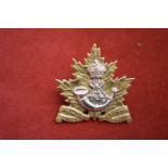 The Royal Hamilton Light Infantry (Wentworth Regiment), two lugs KC Cap Badge (Bi-metal)