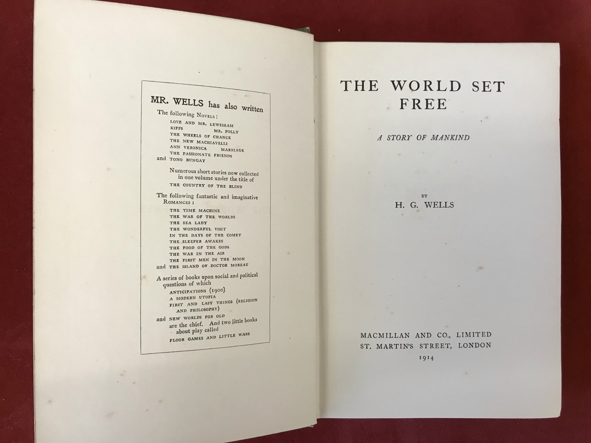 The World Set Free First edition, 1914 - Image 3 of 3